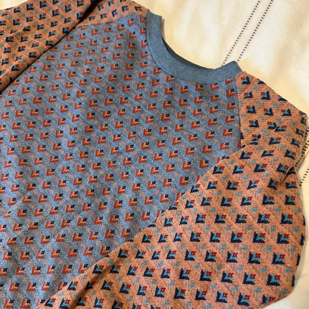 Vintage color block patterned long sleeve tee - Picture 2 of 4